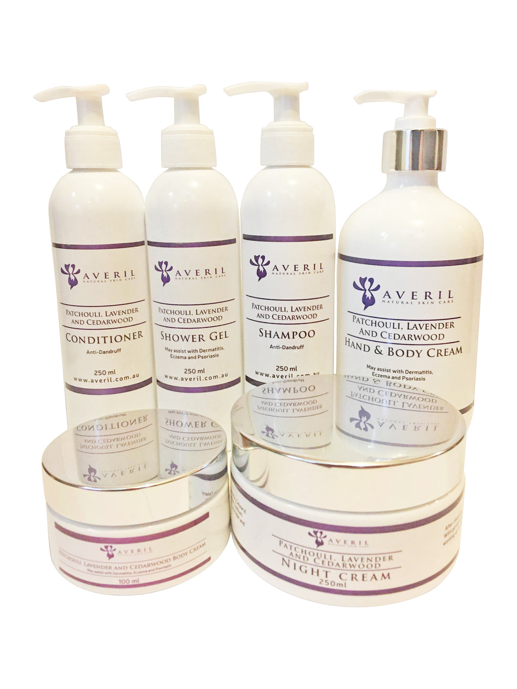 Averil Patchouli, Lavender and Cedarwood Treatment Range